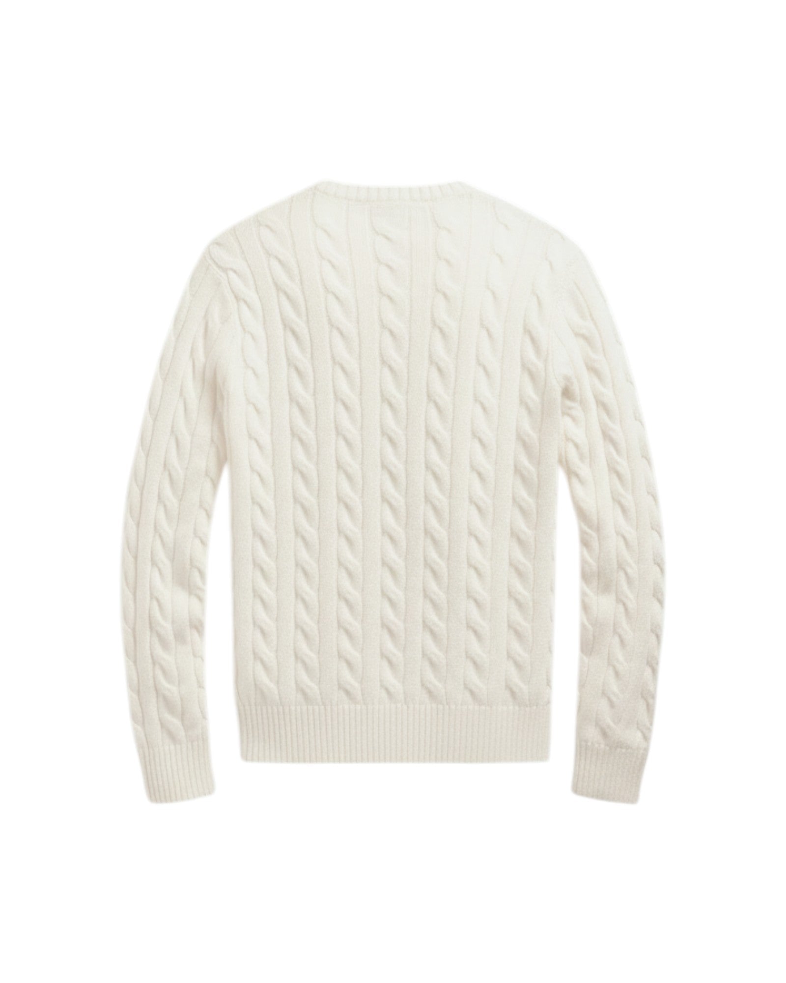 Plugmarket Ralph Lauren cream cable knit crewneck sweater