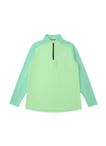 Plugmarket Running Division fluorescent green and mint green long sleeve running top with quarter zip.