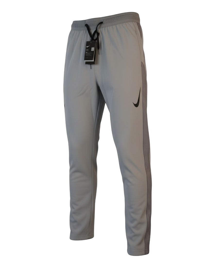 Plugmarket grey Nike Aeroswift running pants with drawstring waist and side stripe detail.