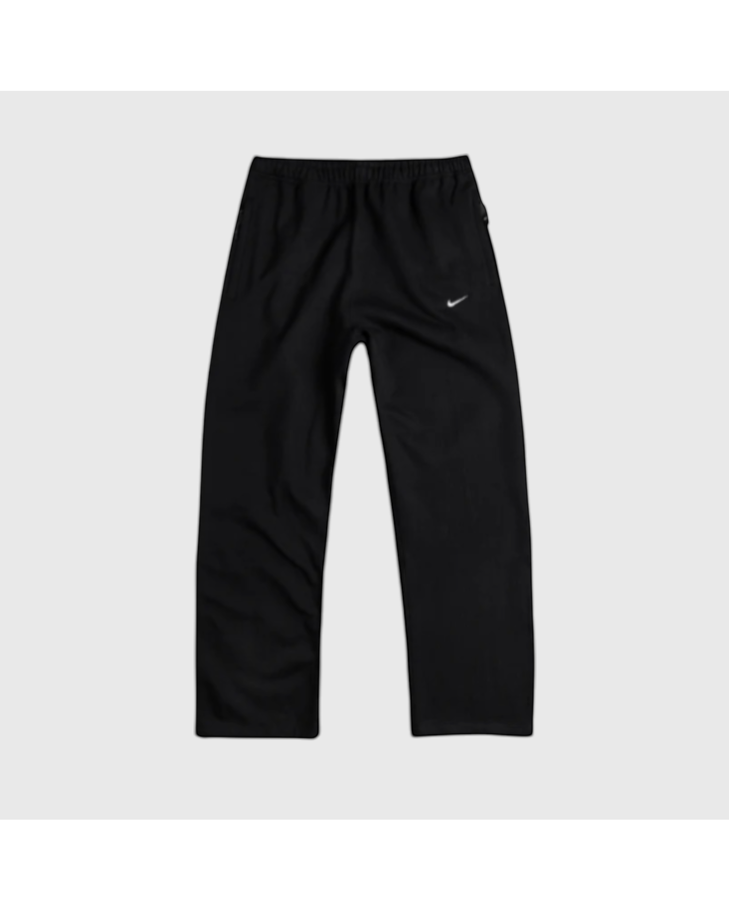 Plugmarket Nike Solo Swoosh black polyester jogging pants with a small white swoosh logo.