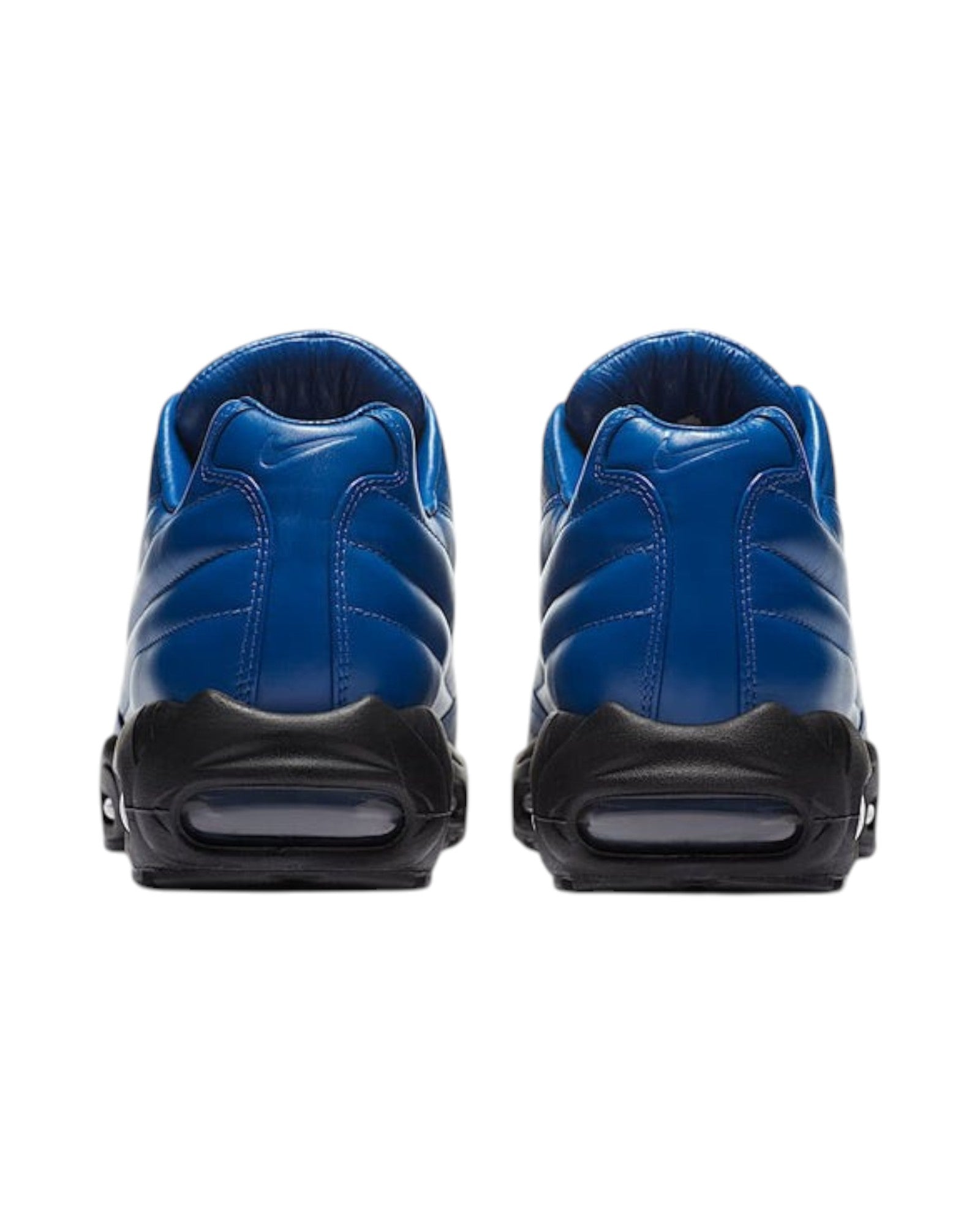 Plugmarket - Nike x Supreme Air Max 95 Lux Hyper Cobalt blue leather sneakers with black soles.